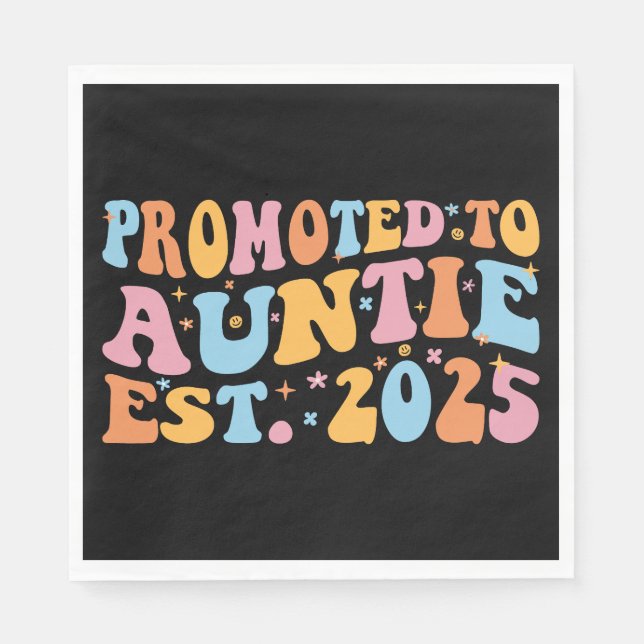 Promoted To Auntie Est. 2025 III Napkin (Front)