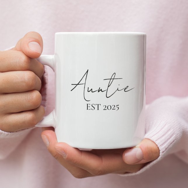 Promoted to Auntie EST 2025 | New Aunt  Coffee Mug (Creator Uploaded)
