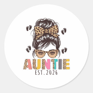 Promoted To Auntie Est 2026 Aunt To Be New Aunt Me Classic Round Sticker
