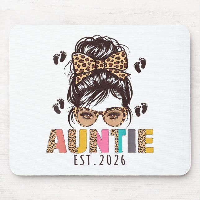 Promoted To Auntie Est 2026 Aunt To Be New Aunt Me Mouse Pad (Front)