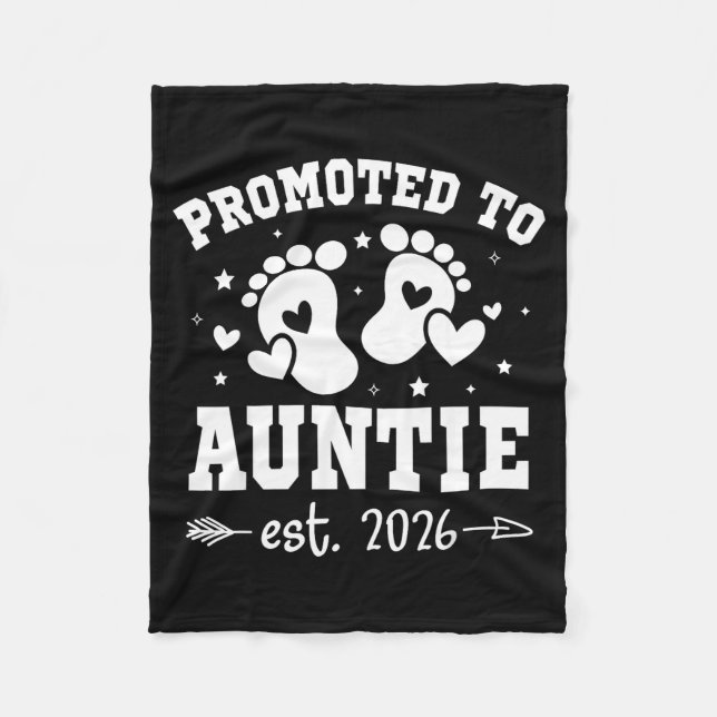 Promoted To Auntie Est 2026 Going To Be Aunt Annou Fleece Blanket (Front)