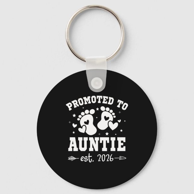 Promoted To Auntie Est 2026 Going To Be Aunt Annou Keychain (Front)