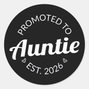 Promoted To Auntie Est. 2026 I Classic Round Sticker