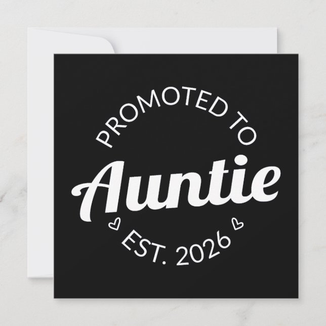 Promoted To Auntie Est. 2026 I Holiday Card (Front)