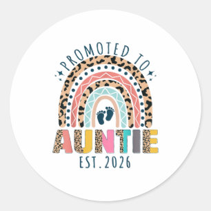 Promoted To Auntie Est 2026 Soon To Be Aunt First Classic Round Sticker