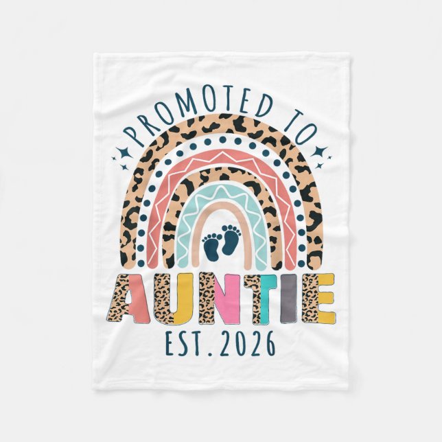 Promoted To Auntie Est 2026 Soon To Be Aunt First  Fleece Blanket (Front)