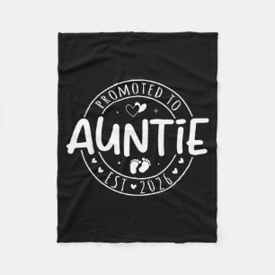 Promoted To Auntie Est 2026 Soon To Be Aunt Funny  Fleece Blanket