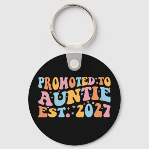 Promoted To Auntie Est 2027 New Aunt Keychain