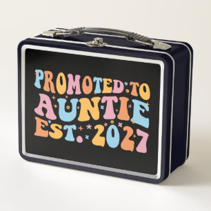 Promoted To Auntie Est 2027 New Aunt Metal Lunch Box