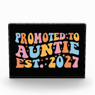 Promoted To Auntie Est 2027 New Aunt Photo Block