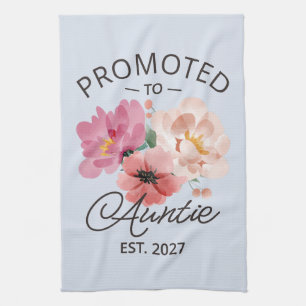 Promoted To Auntie Est 2027 New Aunt VI Kitchen Towel