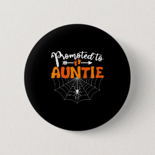 Promoted To Auntie Halloween Pregnancy Announcemen 2 Inch Round Button