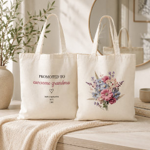 Promoted to Awesome Grandma Personalized Tote Bag