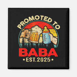 Promoted To Baba Est 2025 Vintage Magnet
