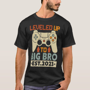 Promoted To Big Bro 2023 Vintage Leveled Up To Big T-Shirt