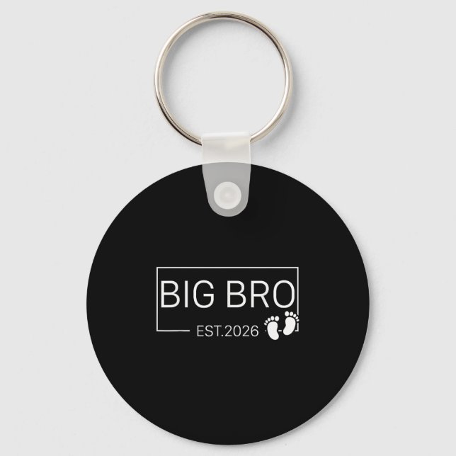 Promoted To Big Bro Est 2026 New Brother Baby Anno Keychain (Front)