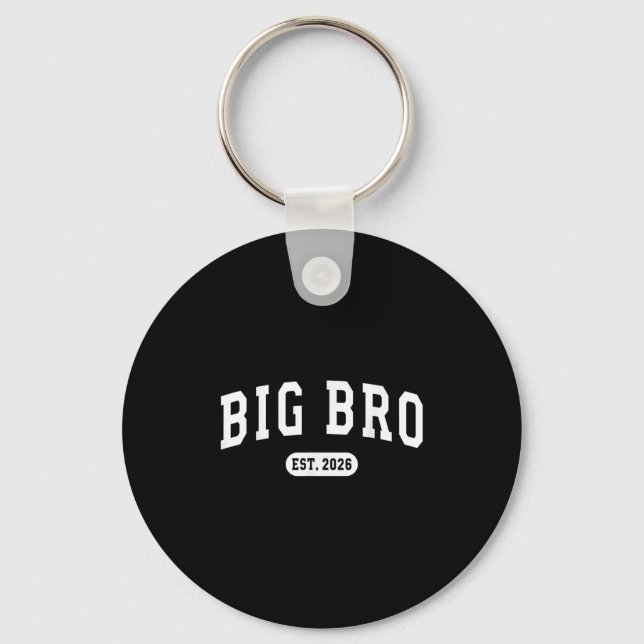 Promoted To Big Bro Est 2026 New Brother Baby Anno Keychain (Front)