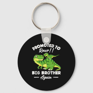 Promoted To Big Brother Again Dinosaur Lover Gift Keychain