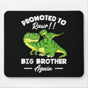 Promoted To Big Brother Again Dinosaur Lover Gift Mouse Pad