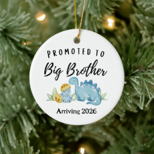 Promoted to Big Brother Dinosaur  Ceramic Ornament