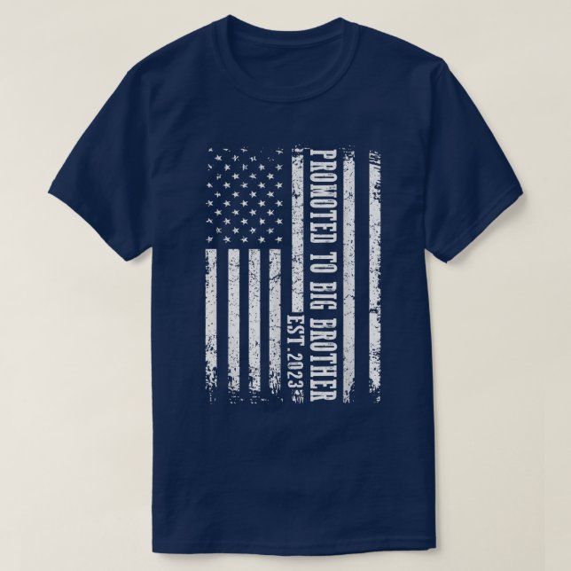 Promoted to Big Brother Est 2023 Pregnancy Announc T-Shirt (Design Front)