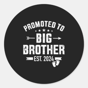 Promoted to big brother est. 2024 classic round sticker