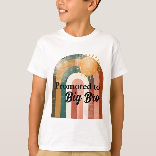 Promoted to Big Brother Rainbow Sun T-Shirt (Front)