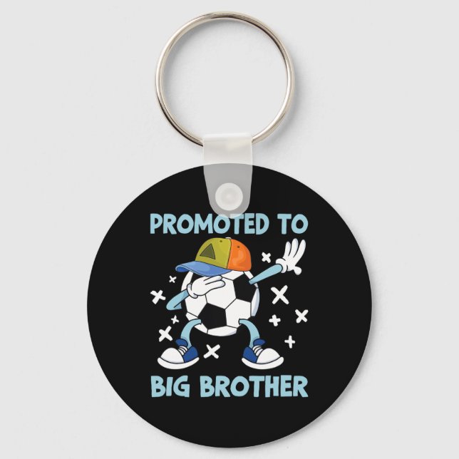Promoted To Big Brother Soccer Design  Keychain (Front)