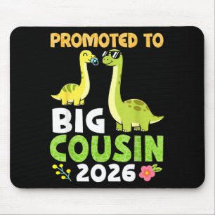 Promoted To Big Cousin 2026 Cute Dinosaur Family T Mouse Pad