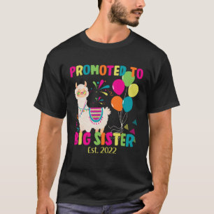 Promoted To Big Sister 2022 Llama T-Shirt