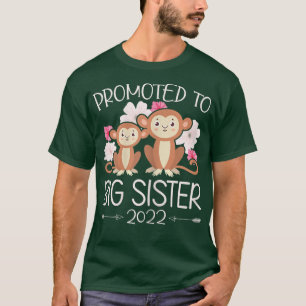 Promoted To Big Sister 2022 Monkey Big Sis T-Shirt