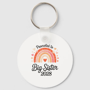 Promoted To Big Sister 2028 New Baby Pregnancy Ann Keychain