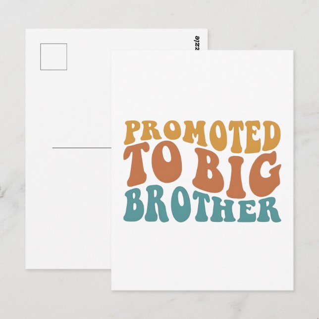 Promoted to big sister, big brother shirt, postcard (Front/Back)