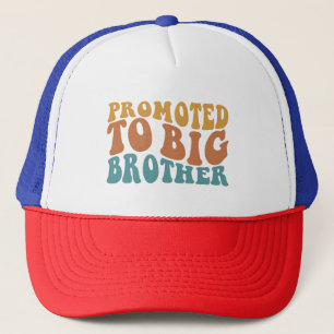 Promoted to big sister, big brother shirt, trucker hat