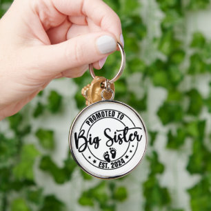 Promoted to big sister est. 2024 keychain