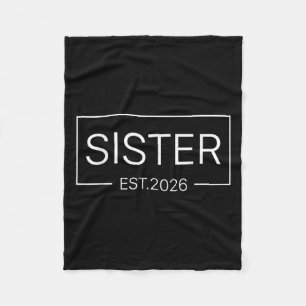 Promoted To Big Sister Est 2026 New Baby Announcem Fleece Blanket