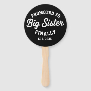 Promoted To Big Sister Finally 2026 Pregnancy Baby Hand Fan
