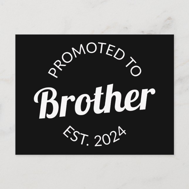 Promoted To Brother Est. 2024 I Postcard (Front)