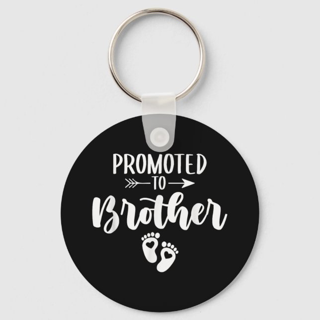 Promoted To Brother Funny Women Pregnancy Soon To  Keychain (Front)