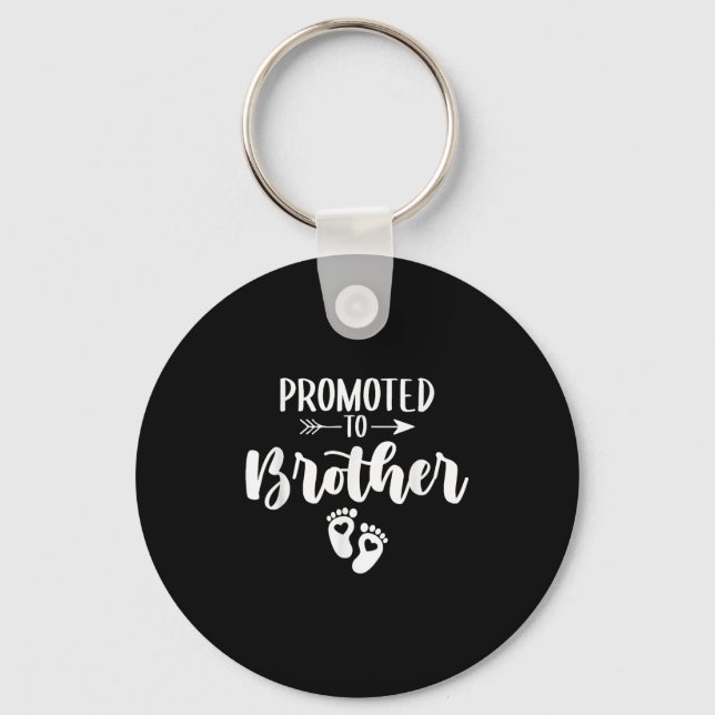 Promoted To Brother Funny Women Pregnancy Soon To  Keychain (Front)