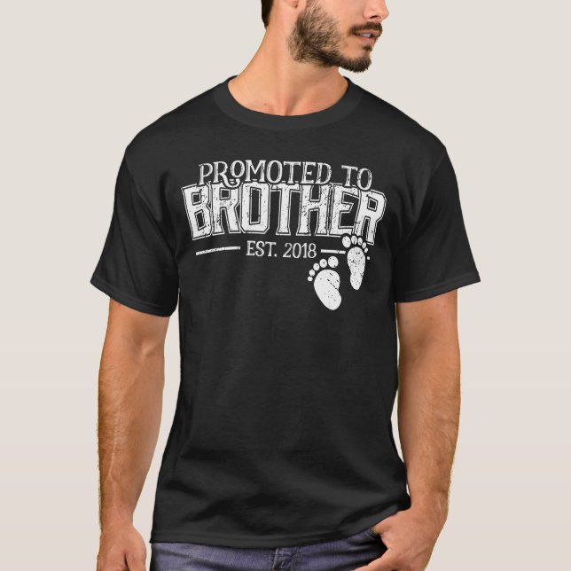 Promoted to Brother Pregnancy Announcement Gift T-Shirt (Front)