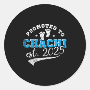 Promoted To Chachi 2025 New Indian Aunt Vintage  Classic Round Sticker