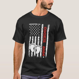 Promoted To Cookie Est2024 Usa Flag Baby Shower Pr T-Shirt