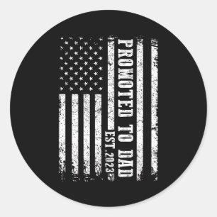 Promoted To Dad 2023 Funny Shirt For New Dad  Classic Round Sticker