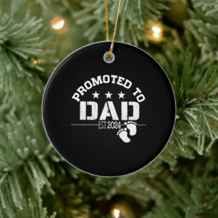 Promoted to Dad 2024 Ceramic Ornament