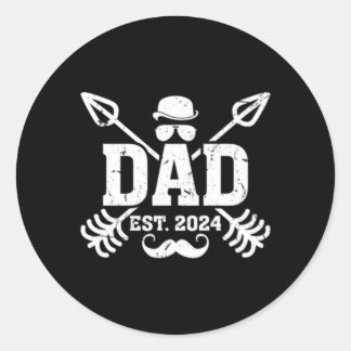 Promoted To Dad 2024 Soon New Dad Father'S Day Soo Classic Round Sticker