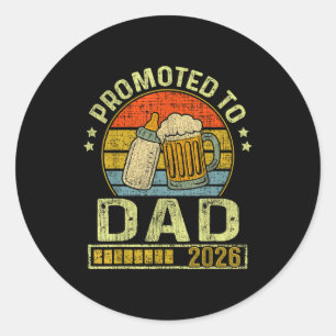 Promoted To Dad 2026 Expecting Baby Funny Soon To  Classic Round Sticker