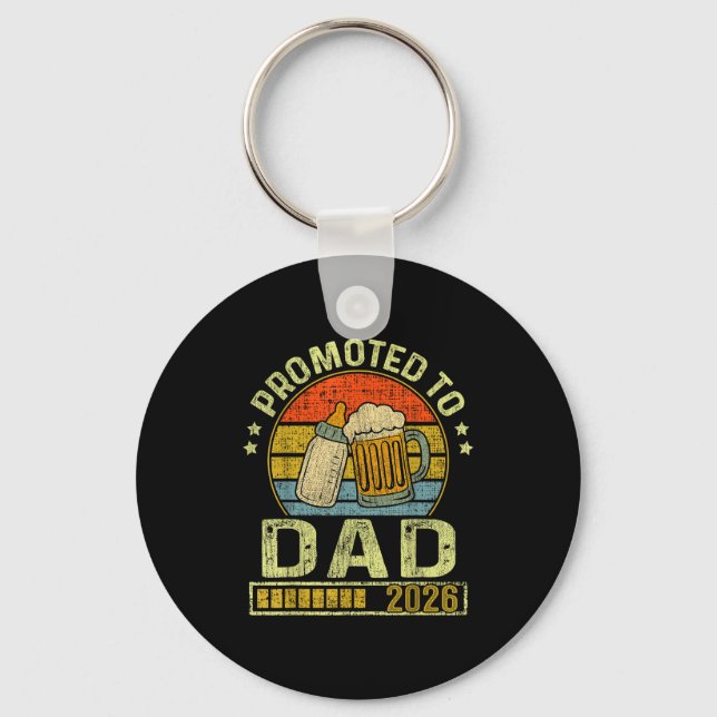 Promoted To Dad 2026 Expecting Baby Funny Soon To  Keychain (Front)