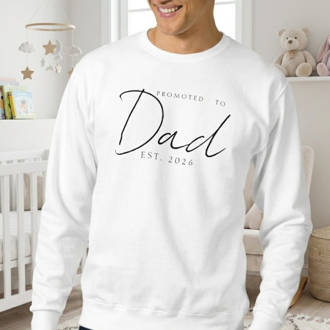 Promoted To Dad Cozy Family Script Design Sweatshirt (Creator Uploaded)