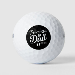 Promoted To Dad EST 2025 Funny Soon To Be Dad Golf Balls